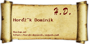 Horák Dominik névjegykártya